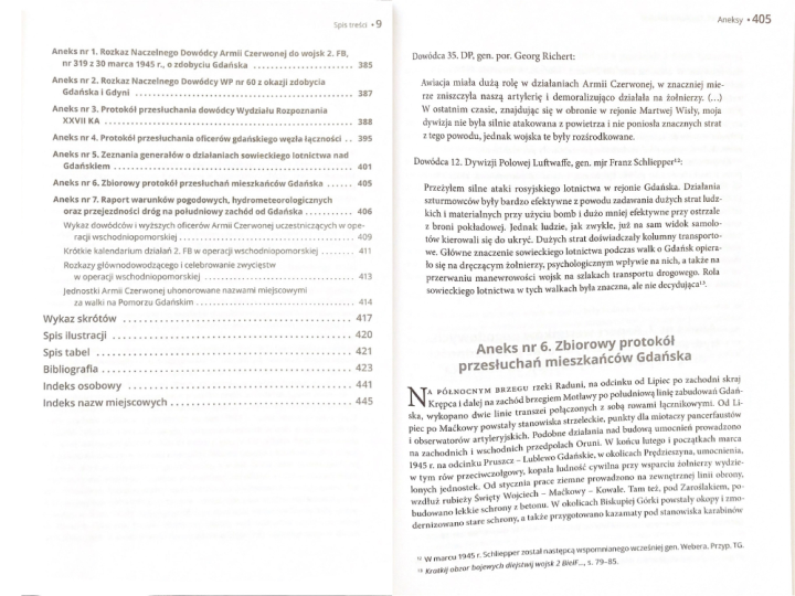 Spis treści oraz przykładowa strona